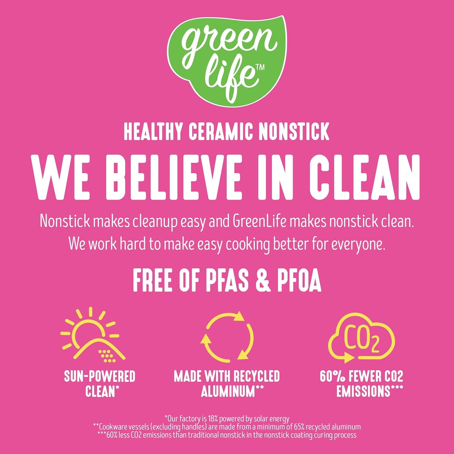 GreenLife Essentials 8" Frying Pan Skillet, PFAS-Free Ceramic Nonstick, Induction Ready Cookware, Dishwasher Safe, Magenta Pink