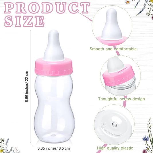 Roowest 512 Pcs Baby Shower Games Guess How Many Pacifiers Sign 100 Small Guessing Games 10 HB Pencils 750ml Milk Bottle 400 Acrylic Pacifiers Decoration for Guest Gender Reveal(Pink,Bloom)