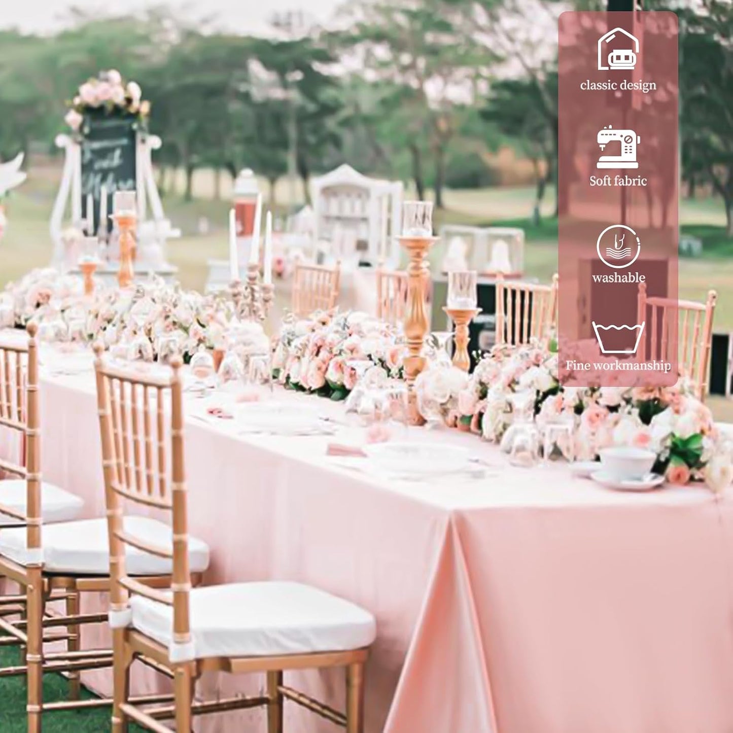 Teruntrue 10 Packs Pink Polyester Tablecloth 60 x 102 inch Rectangle Table Cloth for 6 Foot Tables Wrinkle Resistant Washable Fabric Table Cover Polyester Pink Table Cloth for Party,Wedding, Banquet