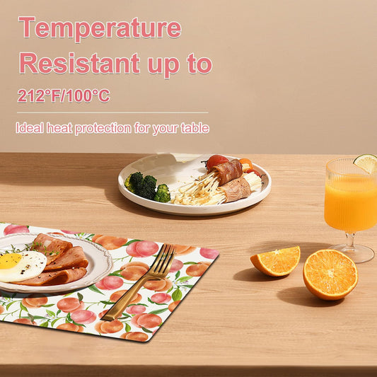 Placemats Set of 4 - Faux Leather Heat Resistant Placemats for Dinner Table, Non-Slip Waterproof Oil-Proof Washable Reusable Placemat for Indoor Outdoor Kitchen Decor, 15.75In*11.81In