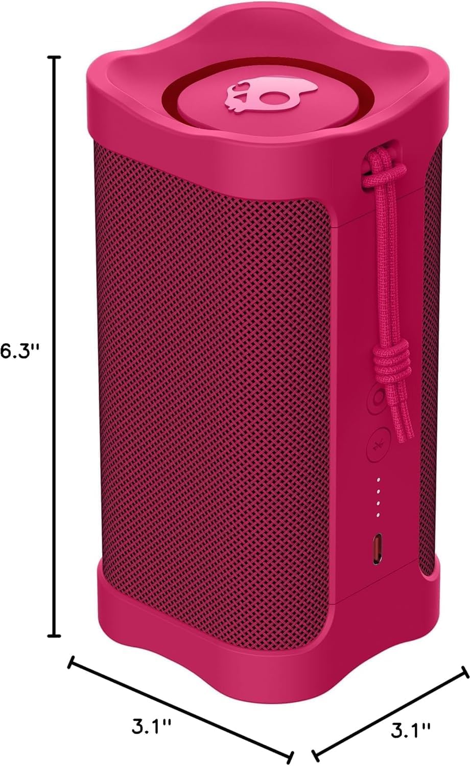 Skullcandy Wireless Terrain XT Bluetooth Speaker - IPX7 Waterproof Portable Terrain Speaker with Dual Custom Passive Radiators, 14 Hour Battery, Nylon Wrist Wrap, & True Wireless Stereo (Pink)