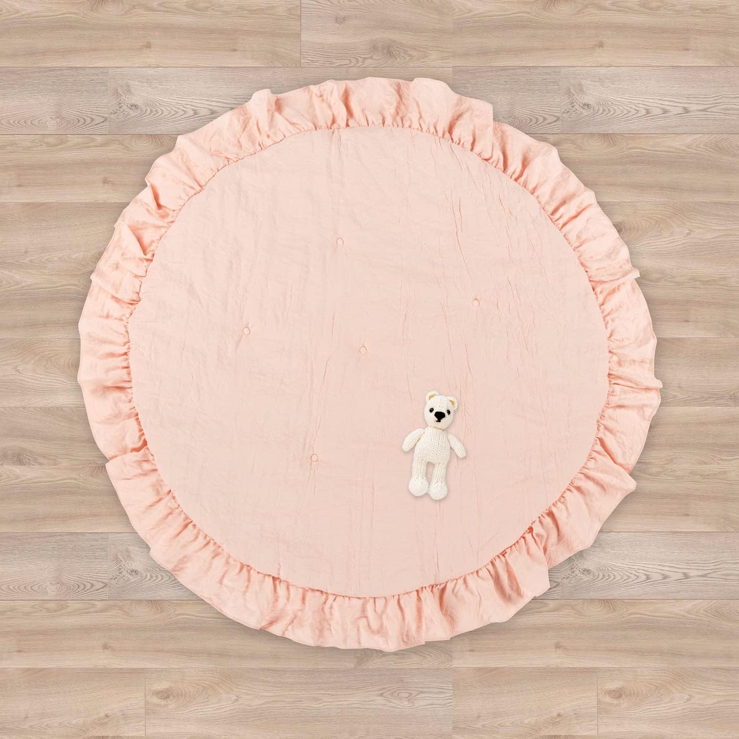 Lush Decor Baby Round Ruffle Play Mat 36" Diameter Blush - Tummy Time Mat - Pink Playmat - Baby Play Mats for Floor - Girl Nursery Decor
