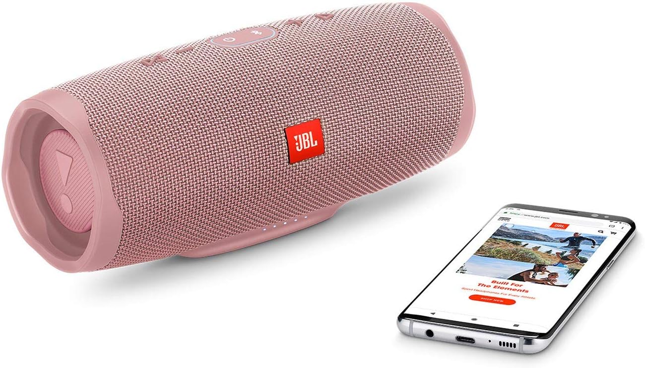 JBL Charge 4 Waterproof Portable Bluetooth Speaker- Pink (Renewed)