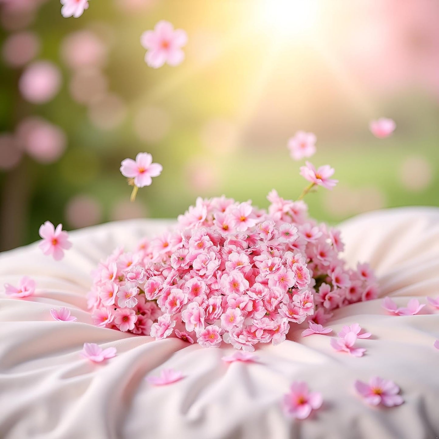100 Pcs Pink Artificial Cherry Blossoms Heads Silk Peach Flowers Faux Flower Heads Fake Small Flowers Floral Decors Party Decoration Artificial for DIY Home Wedding Crafts Decoration