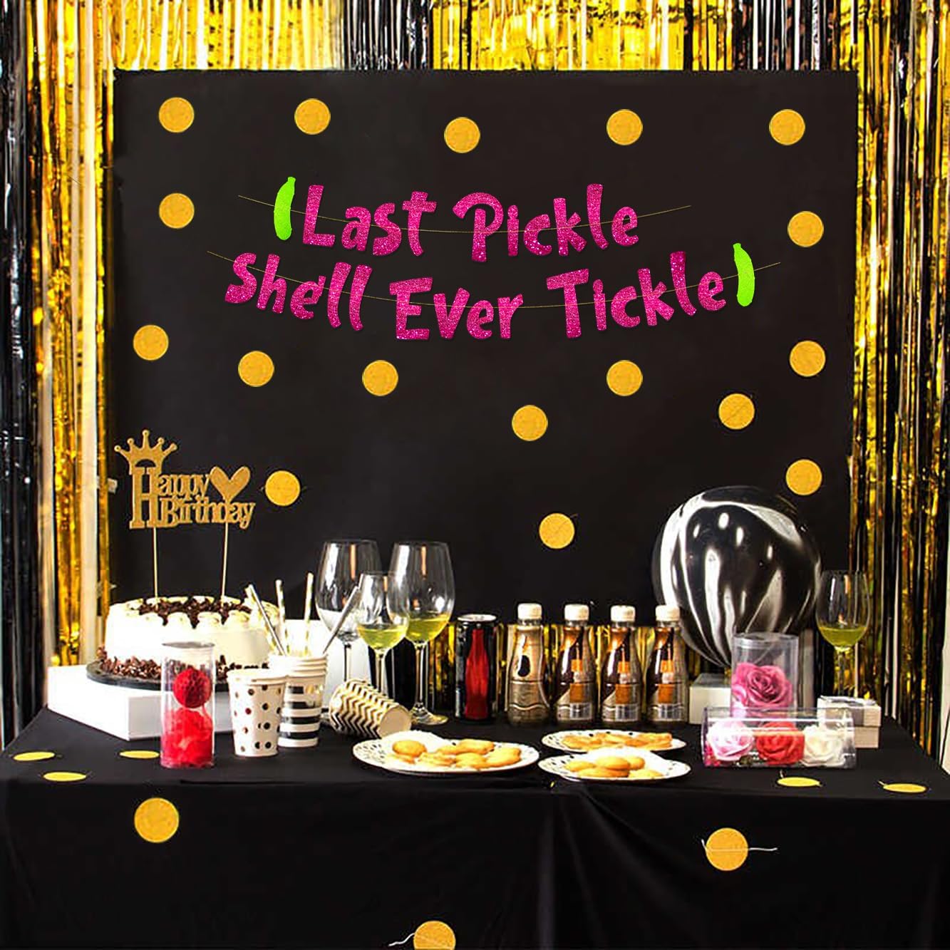 Pre-Strung Funny Bachelorette Party Pink Glitter Banner - Funny Bachelorette Party Decorations for Her - Party Supplies, Favors and Gifts