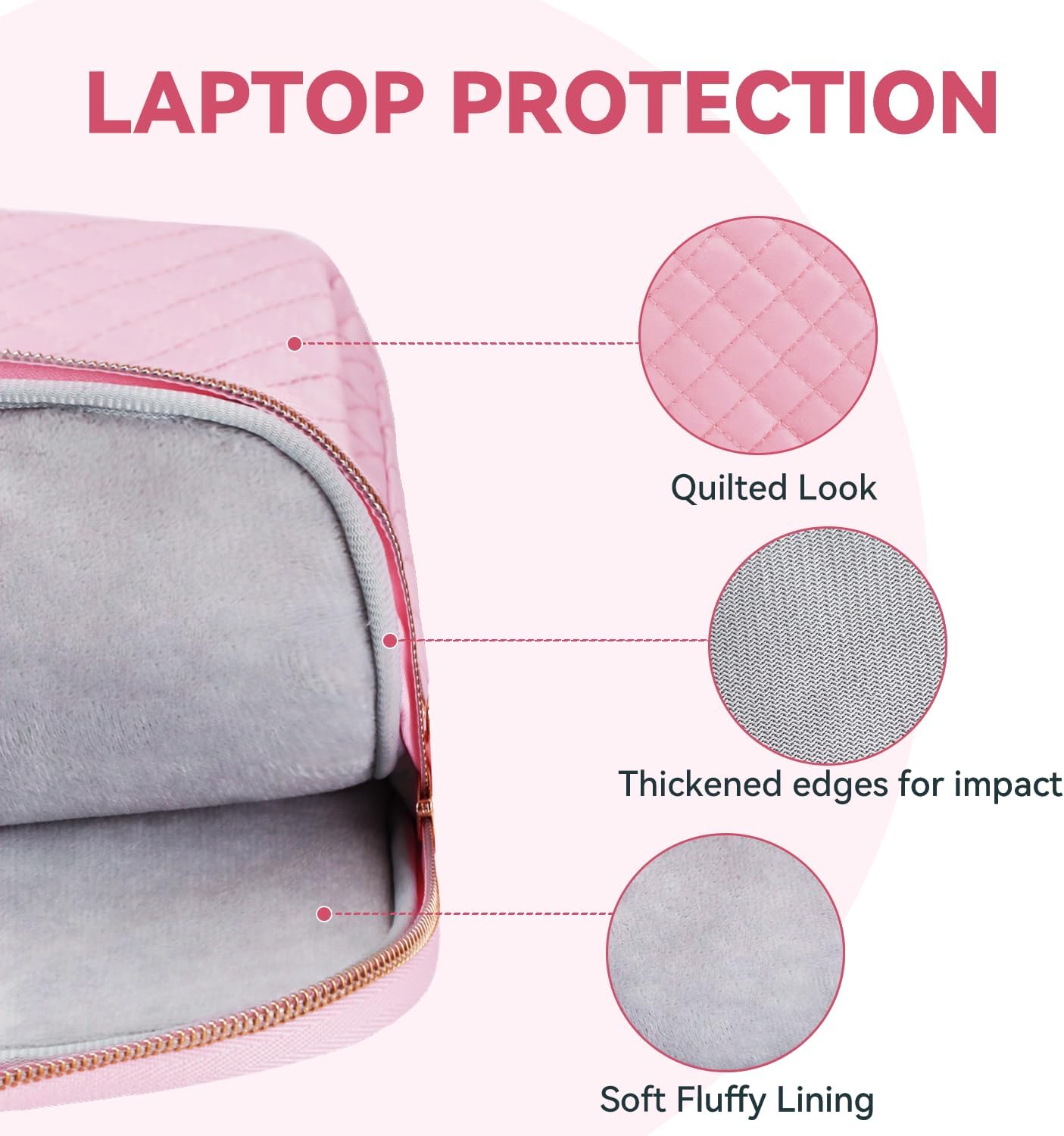 14 Inch Laptop Bag Case for Women Men Compatible with HP Chromebook OmniBook Envy/14 MacBook Pro M5/Dell Pro Inspiron XPS/Lenovo Yoga, Messenger Carrying Briefcase Computer Bag Case, Pink