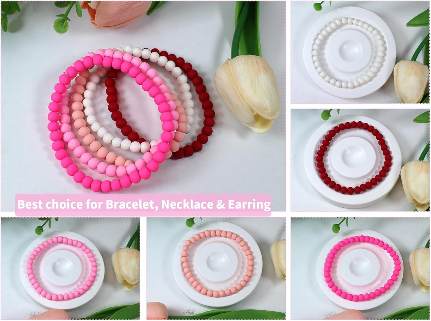 550pcs 6mm Peach Clay Round Smooth Space Polymer Heishi Beads Bulk for Jewelry Making Earring, Necklaces, Bracelet,Keychain, Lanyard-Adult Crafts Supplies
