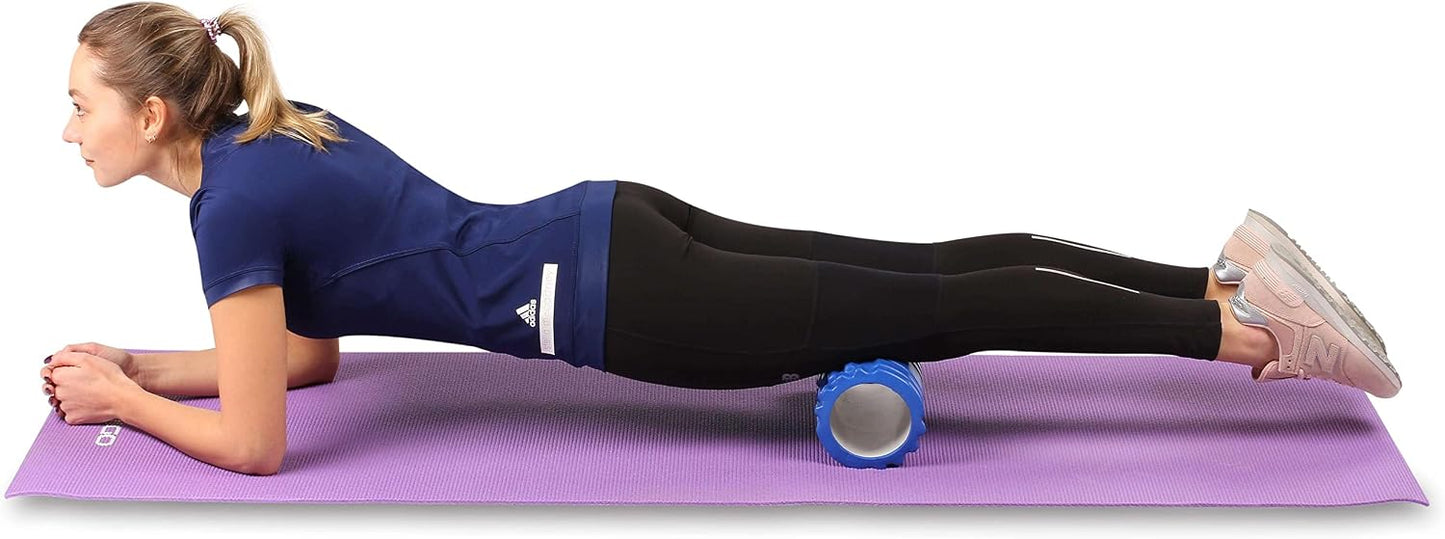 DRUNA Foam Roller for Muscle Massage, Pilates & Yoga 13"x5.5" Medium Firm PVC Foam Roller for Deep Tissue Massage, Recovery & Flexibility (Pink)