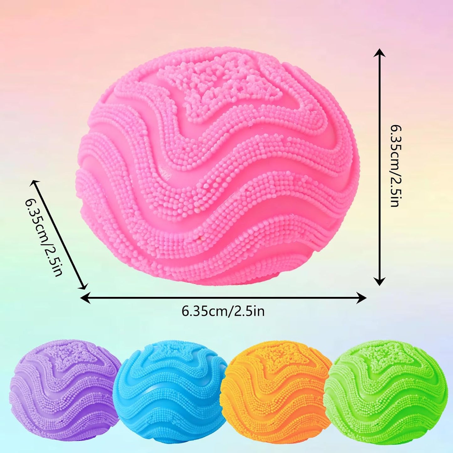 Fuzz Ball, Squishy Stress Ball, Soft Fidget Toy for Anxiety Relief, Fuzz Stress Ball, Sensory Squishy Ball Calming Tactile Grip for Focus & Relaxation (Pink)