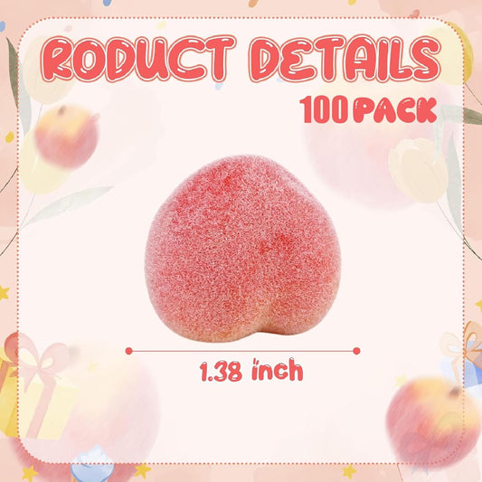 AceOrbit 100 Pcs Artificial Peach Decorations Foam Peach Lifelike Fake Fruit Faux Small Simulation for Home Birthday Party Cabinet Table Festival Kitchen Harvest Photography Prop (1.38 Inch)