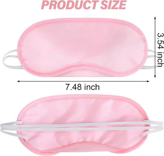 Aneco 50 Pieces Blindfold Sleep Mask Bulk Eye Mask Shade Cover with Nose Pad and Adjustable Strap for Travel Sleep Game Party Supplies, Light Pink