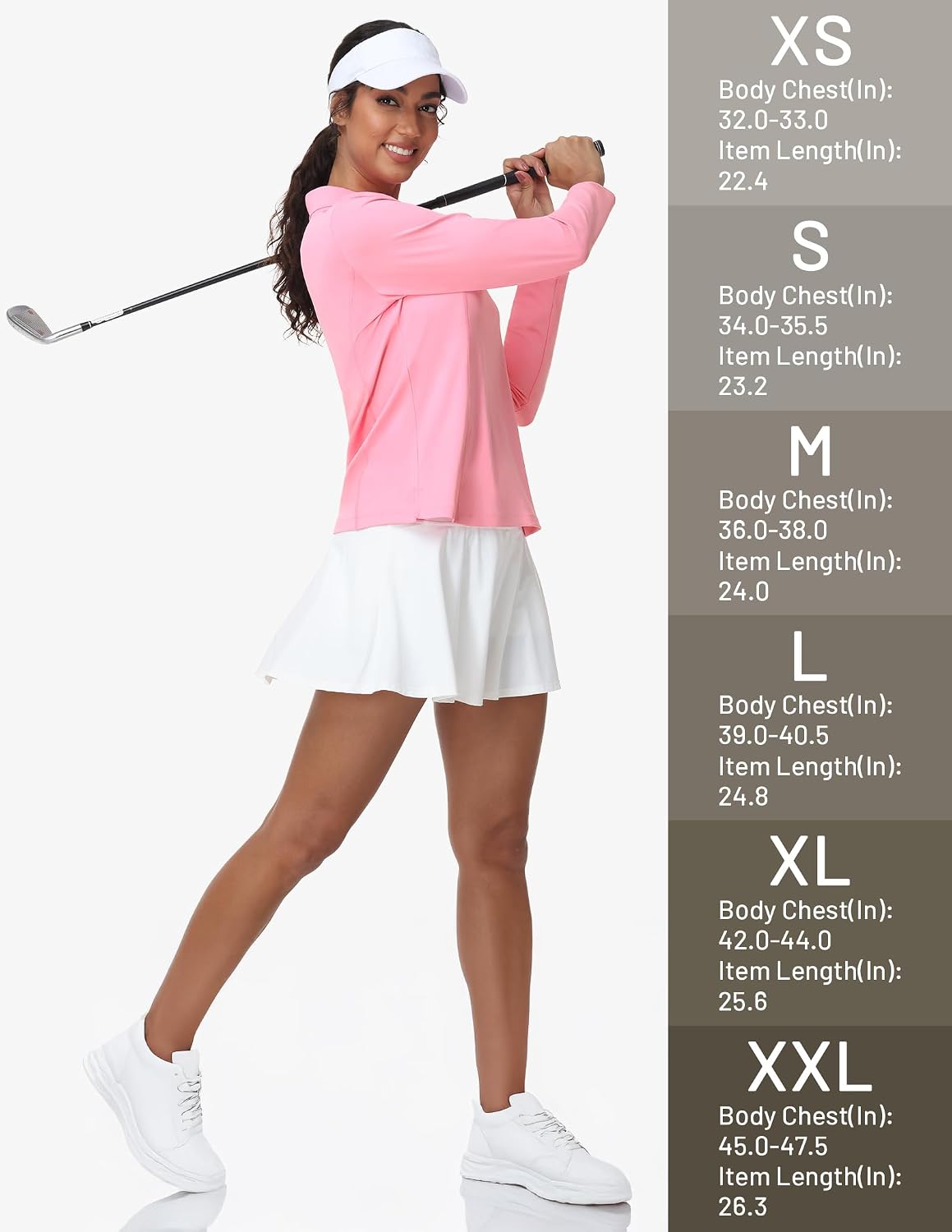 MIER Long Sleeve Polo Shirts for Women Quick Dry Collared Golf Tops for Athletic Tennis Work, Inherent UPF 50+ Sun Protection