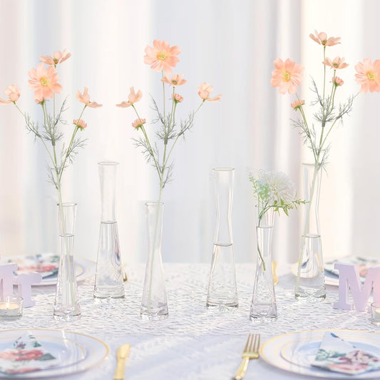Cosmos Silk Flowers,6PCS Daisy Flowers Artificial 24'' Artificial Wildflower Fake Flowers with Stems for Wedding Party Kitchens Home Decoration(Peach Coral)
