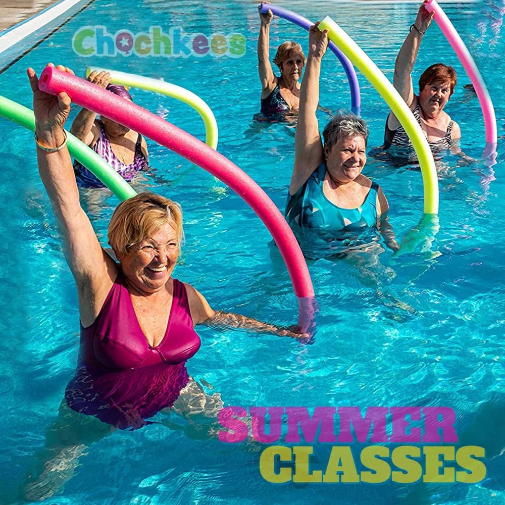 Chochkees Floating Pool Noodles Foam Tube 2-Pack, Thick Hollow Noodles for Floating in The Swimming Pool, 52" Inches Long