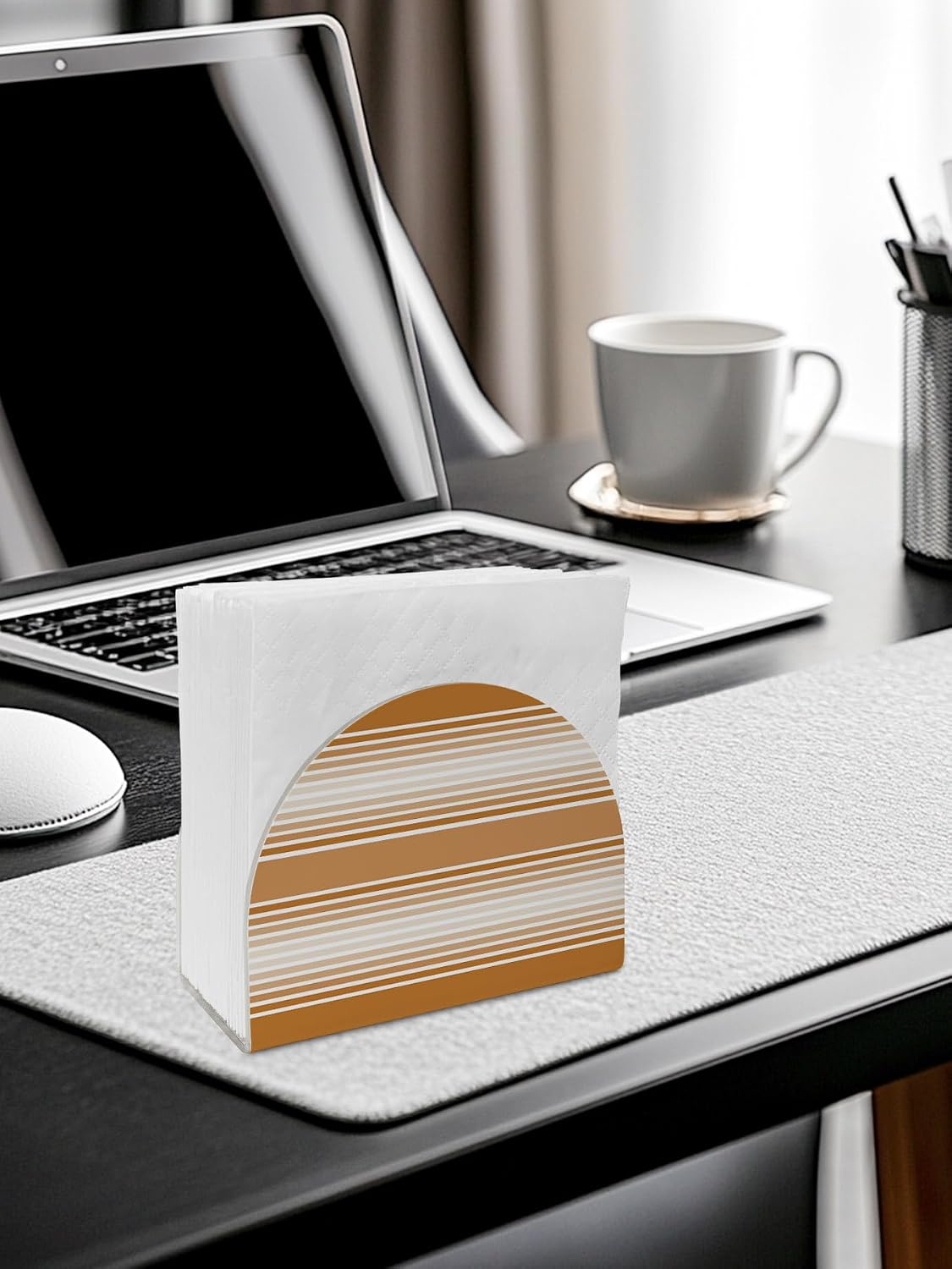 Napkin Holder Irange Striped Standing Napkin Dispenser Tissue Countertop Organizer 2 Pack Ombre Classic Stripes Lines Acrylic Paper Napkin Holders for Table Kitchen Dining Cocktail Home Party Cafe Bar