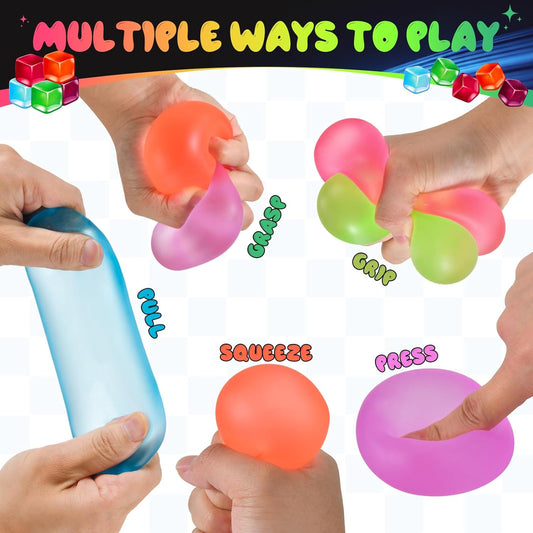 Stress Cube Squishy Fidget Toys, Slow Rising Ice Cube Sensory Stress Balls for Kids Adults Anxiety Relief Squeeze Toy for Classroom Prizes Party Favors (Pink)