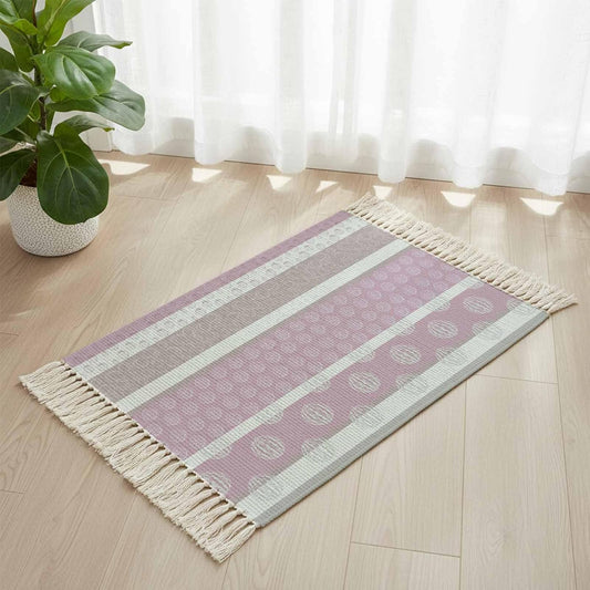 Farm Fruit Runner Rug 2x3 ft Strawberries Peach Watermelon Lemon Pink Striped Washable Hallway Rugs with Tassel, Non Slip Kitchen Runner Carpet for Living Room Bedroom Entryway