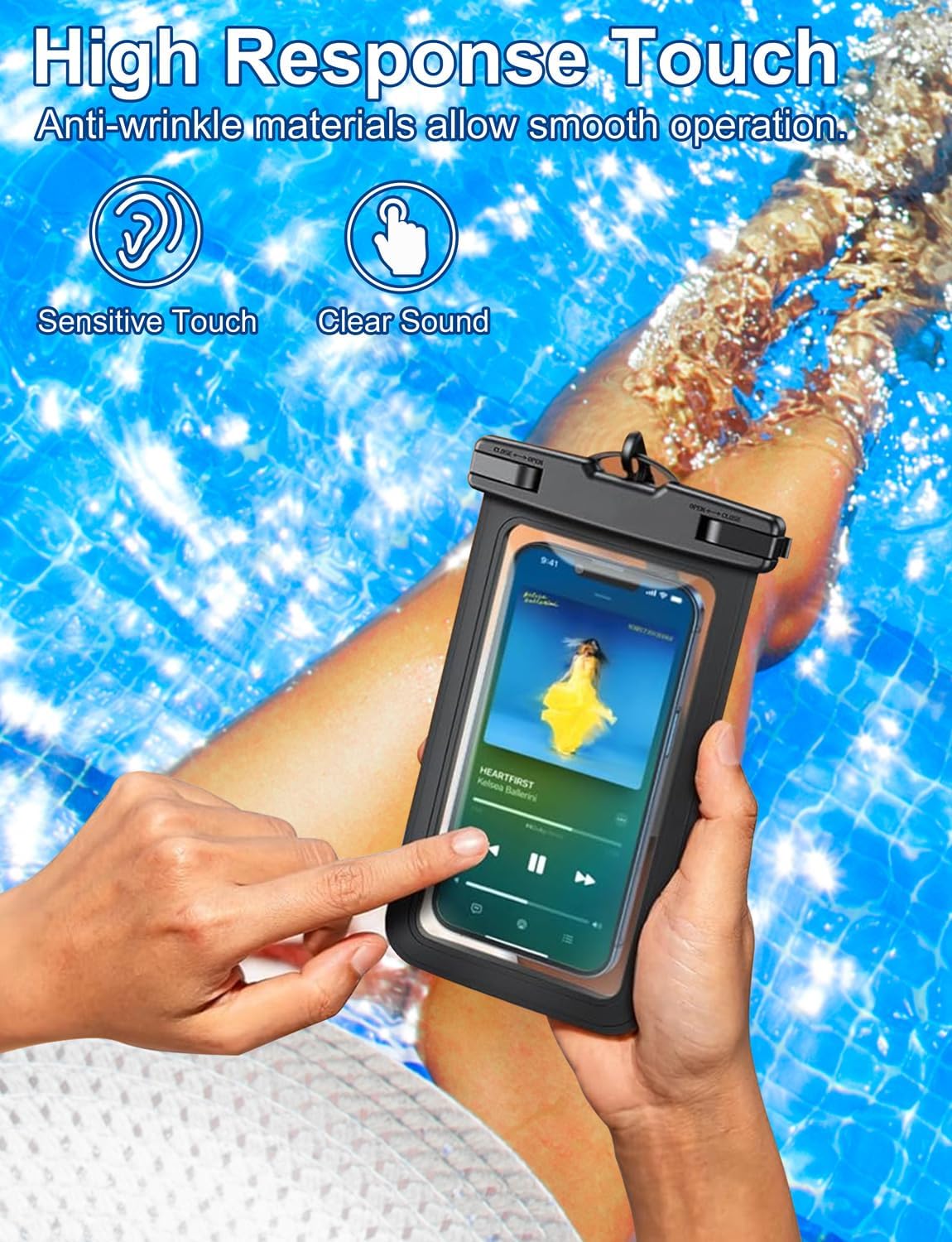 Famoby 3 Pack Multicolor Waterproof Phone Pouch, Cell Phone Waterproof Case Dry Bag,Protection Level: IP68,Beach Cruise for iPhone,Samsung,and More,Lanyard Included,(Fits Up to 8.3"),Black,Blue,Pink