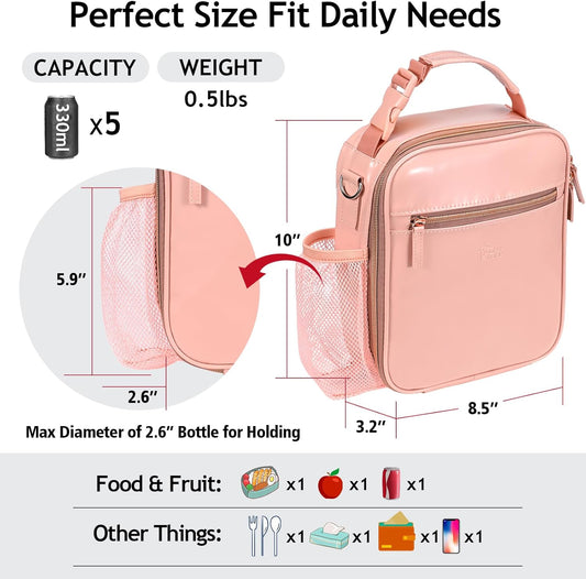 Lunch Box for Kids Lunch Boxes Insulated Lunch Containers Lunchboxes Kids Lunch Bag for Girls Thermal Meal Small Lunch Tote for School Pink
