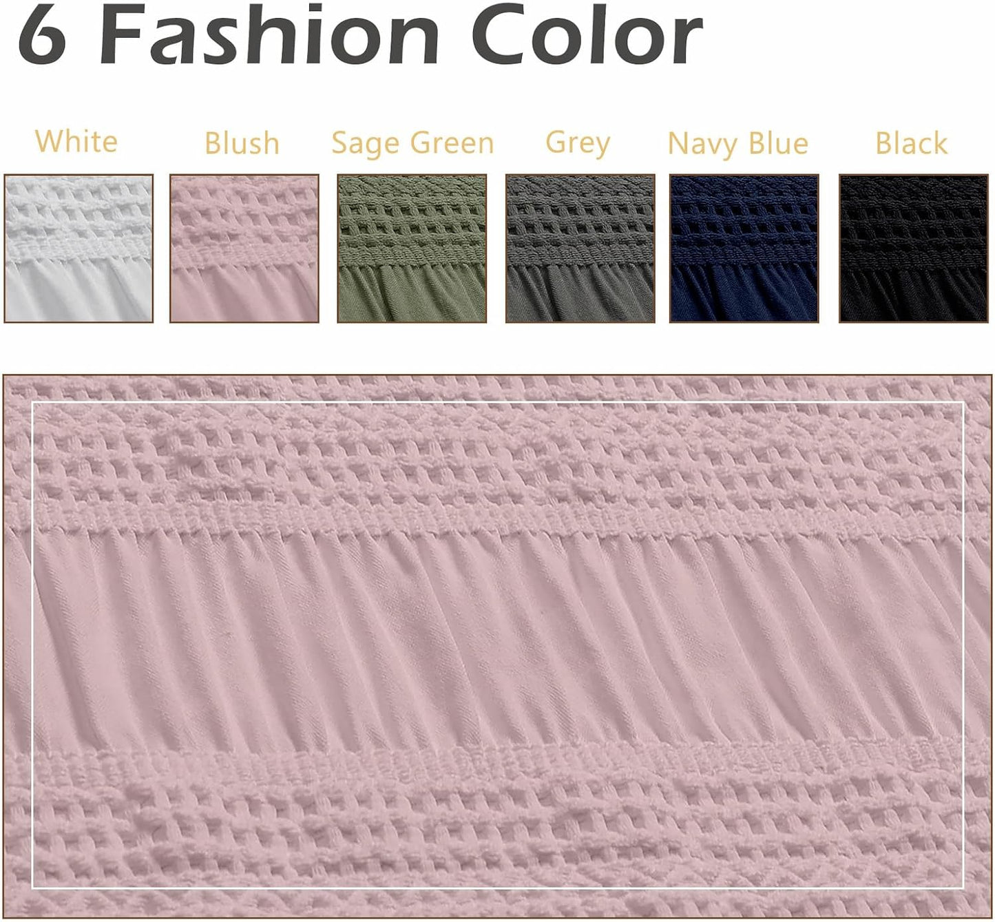 OWENIE Blush Shower Curtain, Farmhouse Rustic Striped Textured Fabric Shower Curtain for Bathroom, Hotel Style, Machine Washable, Blush, 72x72 inch