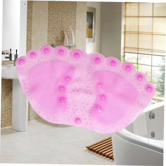 Amosfun Slip Bathroom Rug with Suction Cups Pink Non Slip Mat for Shower Stall and Floor Skid Ground Mat for Home Use and Wear Resistant Design