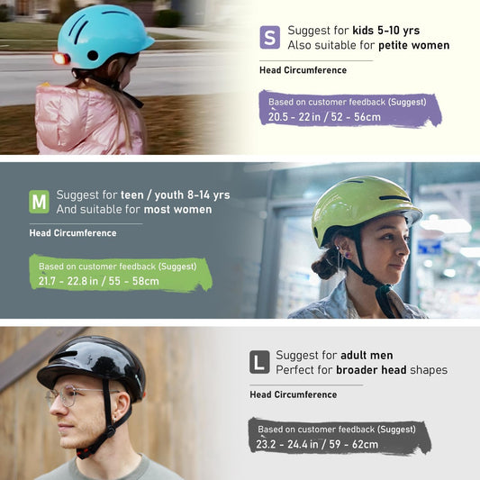 MOUNTALK Bike Helmets for Adults Men Women,Mens/Womens Bicycle Helmet with Magnetic Light,Youth Boys/Girls Helmet, Kids Helmets for 4 Years+