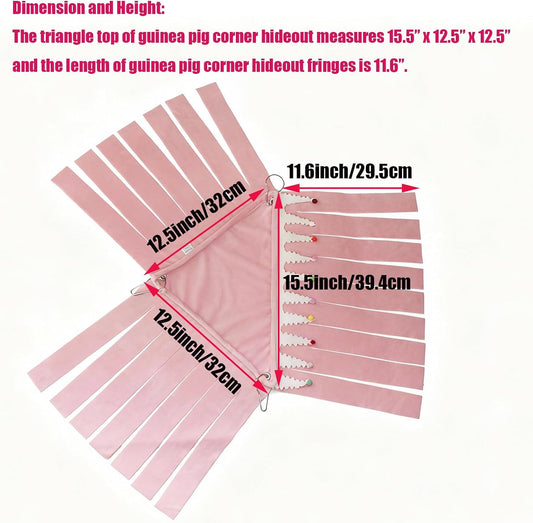 Guinea Pig Hideout,Pets Forest Cage Corner Hideout,Cage Accessories for Guinea Pig, Bunny, Chinchilla, Hamster, Rabbit and Other Small Pets, No Metal Fences (Pink,Medium)