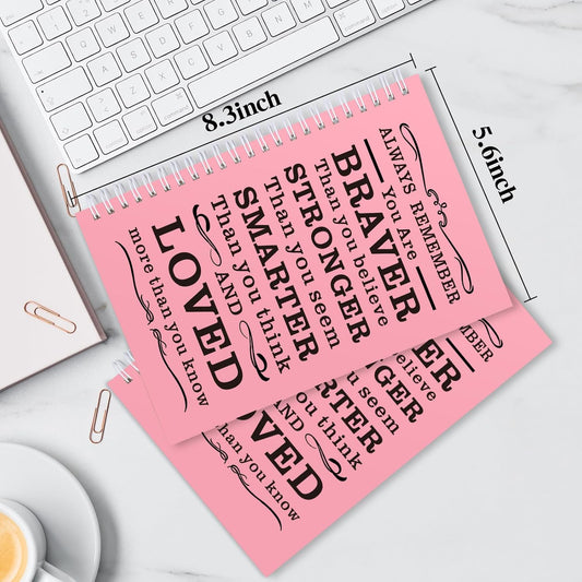 JOHSBYD Spiral Notebook Journal, 2 Pcs Hardcover Spiral Notebooks,College Ruled Hardcover Notebook for Work,A5 Notebooks for Work School Note taking, Lined Journal for Women (2Pcs Always-Pink)