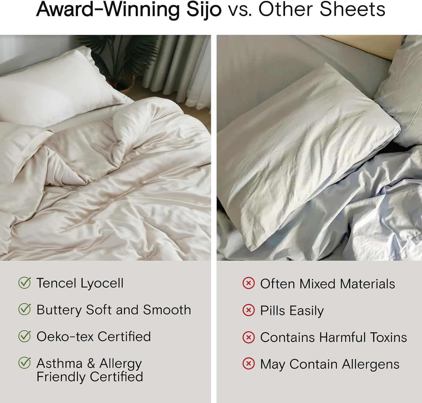 Sijo AiryWeight Tencel Sheet Set, 100% Lyocell Derived from Eucalyptus, Buttery Soft, Architectural Digest Best Cooling Sheets Winner - 3pc - 2 Pillowcases 1 Fitted (Blush, Queen)
