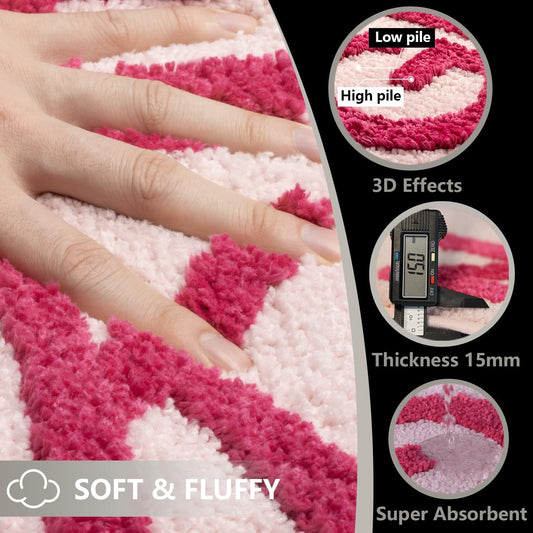 KOEXM Get Naked Bath Mat Bathroom Rugs 16" x 24" Non Slip Bath Rugs Soft Pink Cute Bath Mats for Tub and Shower Machine Washable Girl Apartment Decor Aesthetic