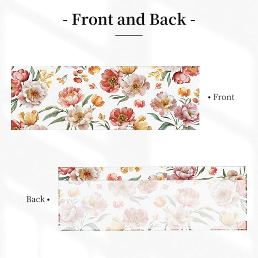 Giwawa Pink Floral Kitchen Curtain Valance Elegant Flower Window Treatment 1 Panel, 54x18 Inch Light Filtering Short Curtain for Bedroom Bathroom