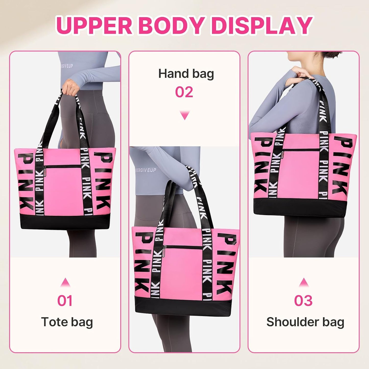 Boomistry Travel Tote Bag for Women, Large Waterproof Beach Bag for Daily | Large