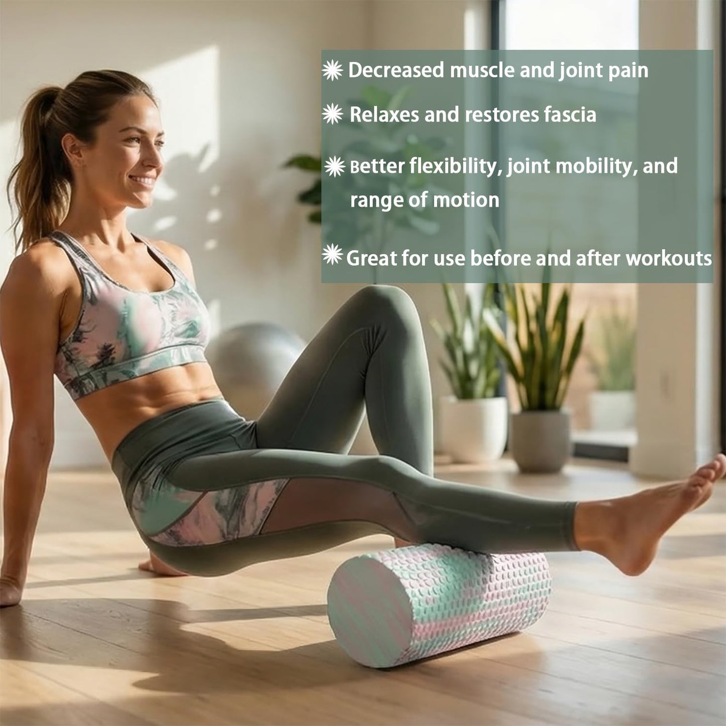 Travel Size Back Roller, High Density Foam Roller for Back Stretching, Physical Therapy, Yoga, Pilates, Post Workout Muscle Recuperation, 12" X 6" Round (Pink)