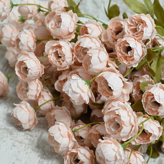LADADA 4Pcs 27-Inch Faux Silk Peony Artificial Flowers with Stems, Bulk Fake Peony Branches for Vase, DIY Bouquets, Wedding Centerpieces & Party Decor Arrangements