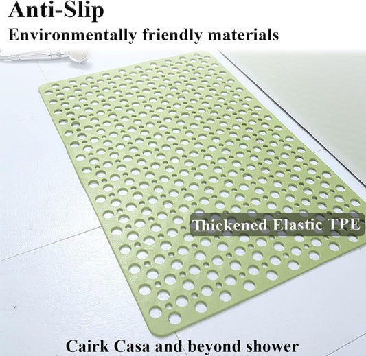 Casa and Beyond Shower Mat Non Slip Bath Mat Secure Shower Mat Easy to Clean Drains Fast Easy Dry Cut Soft Machine Washable Bathtub mat for Inside Shower (Pink,27.6 * 15 in)