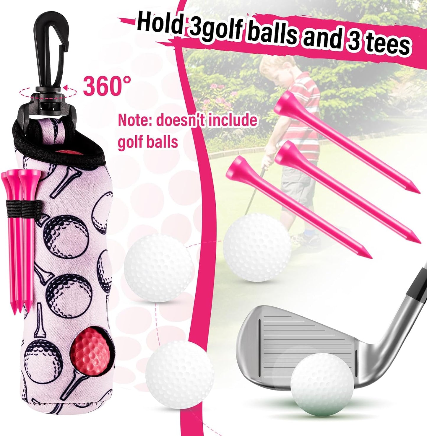 13 Pcs Golf Accessories Kit, Include Golf Ball Bag with Hook Towel Tees Magnetic Ball Marker Divot Tool Cleaner Water Brush Groove Sharpener Tool for Women Man Gifts