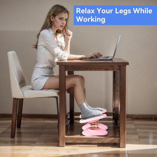 Foot Rest Under Desk ,Ergonomic Foot Stool Under Office Desk - Rocking for Fidgeters,Effectively Relaxes The Leg Muscles,Detachable and Easy to Assemble,2 Pieces Pink