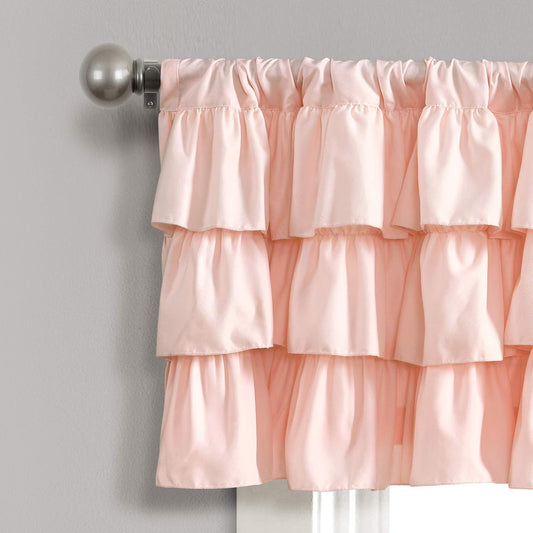 Lush Decor Belle Valance Vintage Chic Style Single Curtain, 84" W x 18" L, Pink