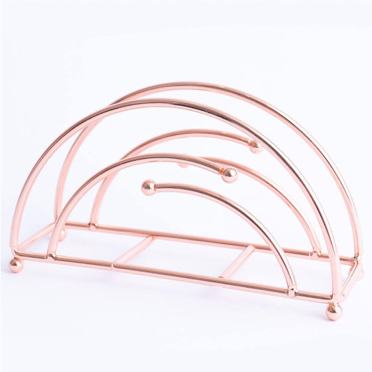 Modern Napkin Holder for Tables - Half Circle - Rose Gold - Tabletop - Free Standing Napkin Holder by Museo