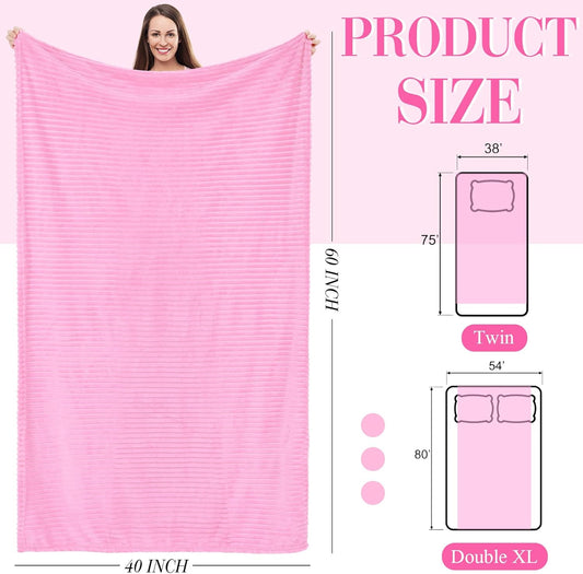 Buryeah 6 Pcs Flannel Fleece Sleepover Blanket Bulk for Girl Galentines Party 40x60 Inch Oeko-tex Standard Soft Throw Blanket Mattress Pajamas Spa Slumber Wedding (Pink)
