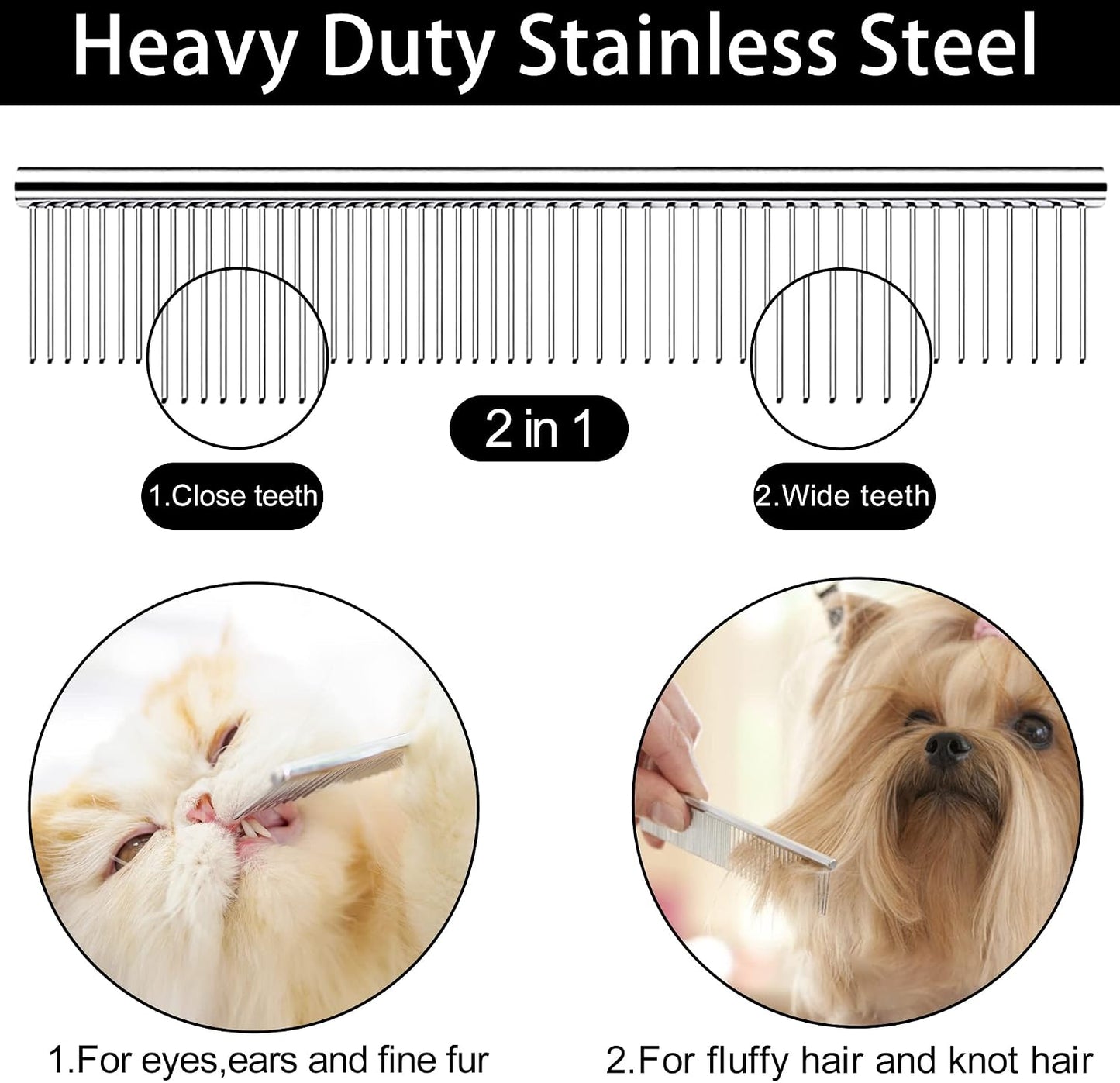 Dog Grooming Scissors with Safety Round Tip,Pet Grooming scissors Kit,Dog Shears for Grooming,Incude Thinning,Curved Grooming Scissors and Comb for dogs, cats.Suitable for The Right Hand