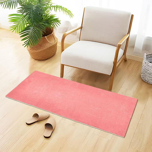 Plain Pink Solid Color Bath Mat, Dry Quickly Non Slip Absorbent Bath Rug, Soft Living Room Bedroom Home Floor Mats, Bath Mats for Bathroom, Tub and Shower 20" x 39"