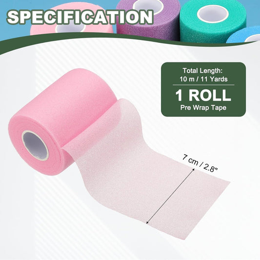 Pre Wrap Tape, Non-Slip Grip Cushion Wrap Prewrap Athletic Tape Fitting for (Tennis- Badminton - Pickleball - Sports)