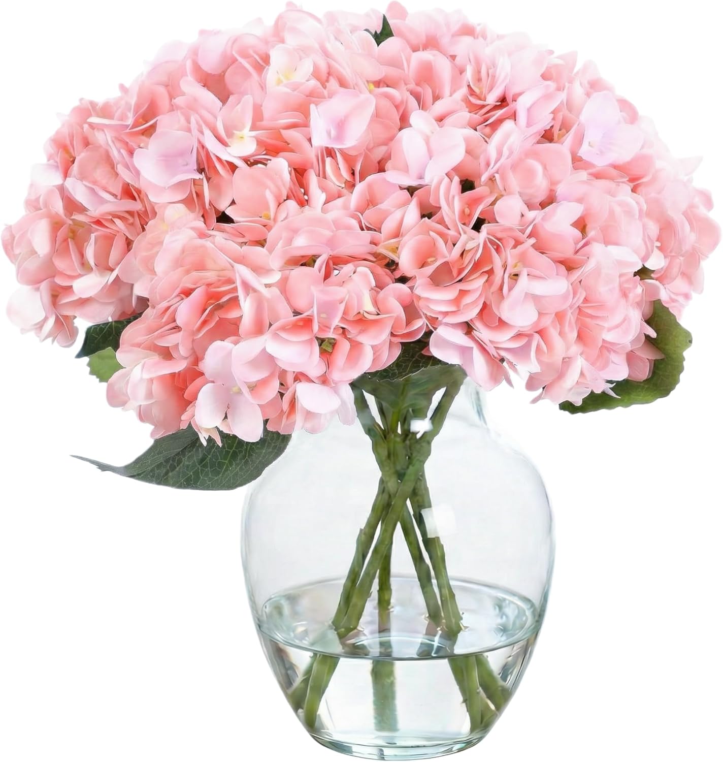 Artificial Flower Hydrangea Fake Hydrangea, Used in The Center of The Family Bathroom Desk Shelf or Wedding Bouquet Decoration, Contains 6 Pink Branches