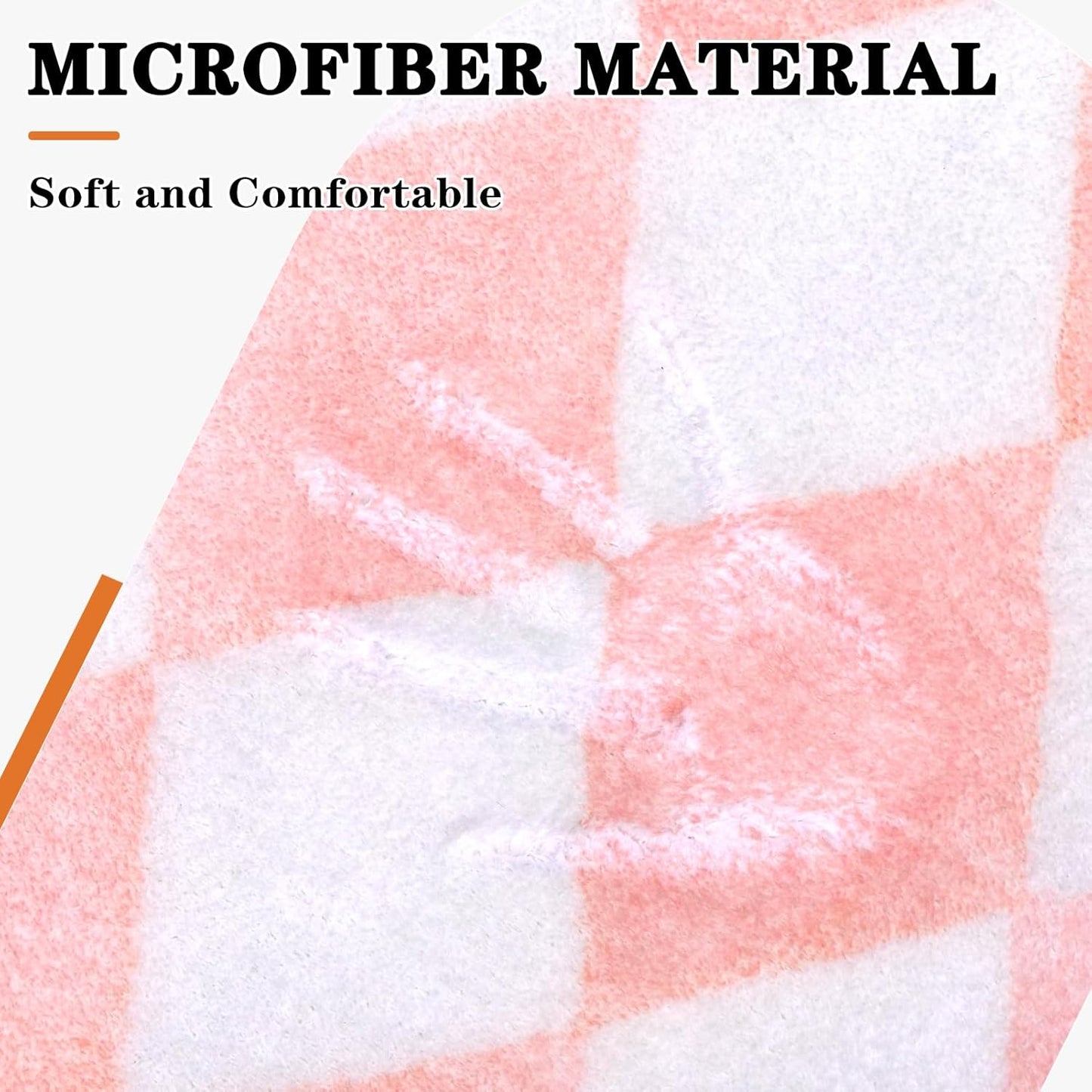 Pink White Checkered Grid Bathroom Mat Non-Slip Bath Rug Microfiber Soft Plush Cute Carpets Floor Mat Machine Wash Dry for Home Tub and Shower Bathroom Decor