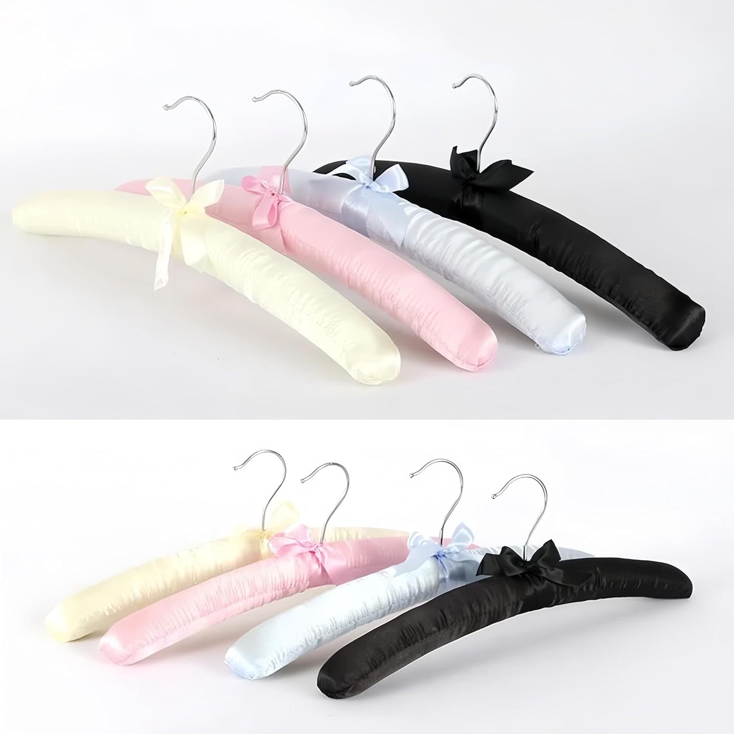 10 Pcs Satin Padded Hangers for Women Clothing, Sweater Hangers No Bump,Anti Slip Cushioned Hangers for Sweaters, for Clothes Sweaters Dresses Suits (10, Light Pink)
