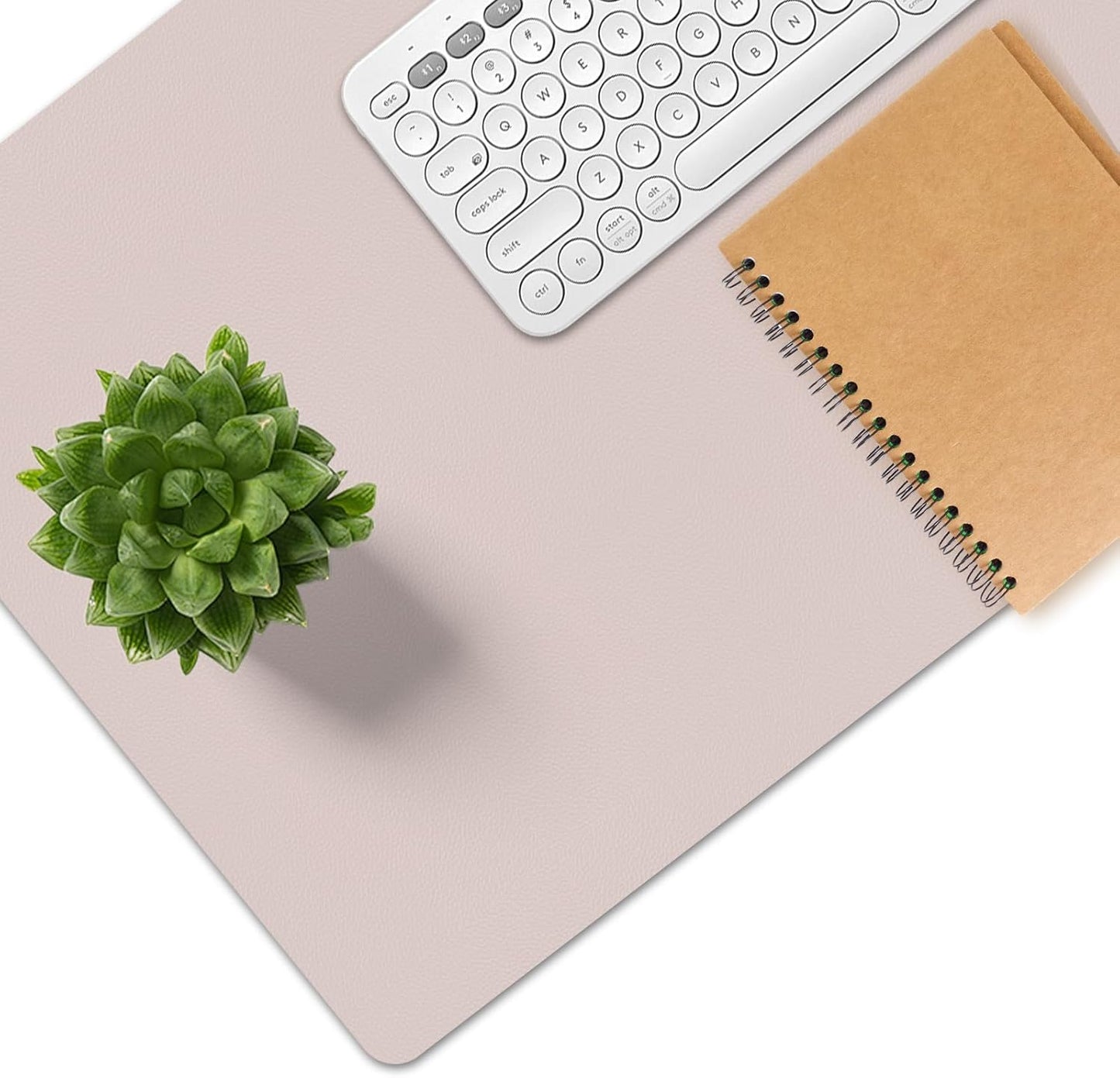 Mouse Pad and Keyboard Wrist Rest, Large Keyboard and Mouse Pad Set, Ergonomic Mousepad with Wrist Rest, Non-Slip Desk Mat Protector for Office, Home (31.5×15.7 Inches, Cream Pink)