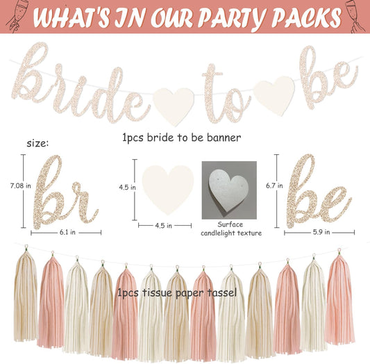 Boho Pink Bridal Shower Decorations, Champagne-Gold Bride To Be Banner Bachelorette Party Decor, Honeycomb Balls, Paper Flowers, Lanterns, Hanging Swirls, Circle Dots Garland for Wedding Shower Party