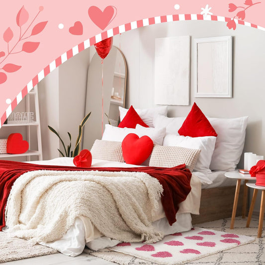 Tinideya Love Heart Bathroom Rug, Heart Patterns Tufted Bath Mat for Bathroom Decor, Love Bath Rugs for Absorbent Non-Slip Washable Rugs Home Bedroom Decor, 20 x 32 Inch(Pink)