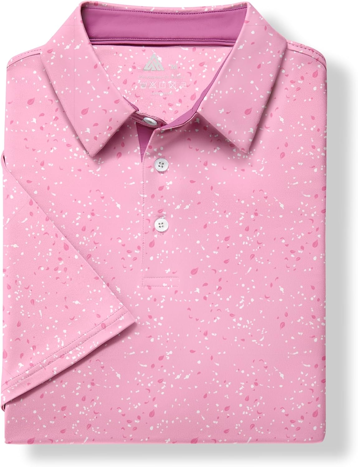 ZITY Mens Golf Shirt Short Sleeve Moisture Wicking Performance Daily Casual Print Patterns Collared Golf Polo Shirts for Men
